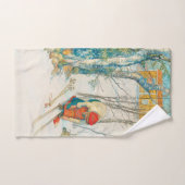 Winter Ski door Carl Larsson Bad Handdoek (Handdoek)
