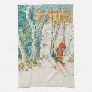 Winter Ski door Carl Larsson Theedoek
