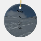 Winter Ski/Love Kerstversiering Keramisch Ornament (Voorkant)