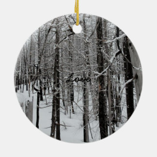 Winter Ski/Love Kerstversiering Keramisch Ornament