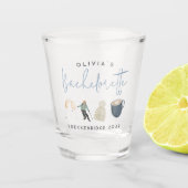 Winter Ski Resort SPersonalized Bachelorette Party Shot Glas (Voorkant)