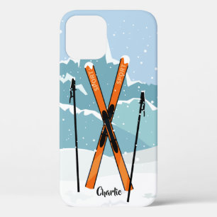 Winter Skien aangepaste naam telefoonhoesjes iPhone 12 Pro Hoesje