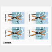 Winter Skien aangepaste tekststickers Rechthoekige Sticker (Vel)