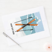 Winter Skien aangepaste tekststickers Rechthoekige Sticker (Envelop)