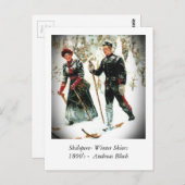 Winter Skiers Briefkaart (Voorkant / Achterkant)