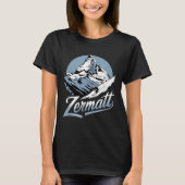 Winter Skiing Adventure, Zermatt Mountain Ski Fun  T-shirt (Voorkant)