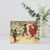 Winter Skiing Briefkaart (Staand voorkant)
