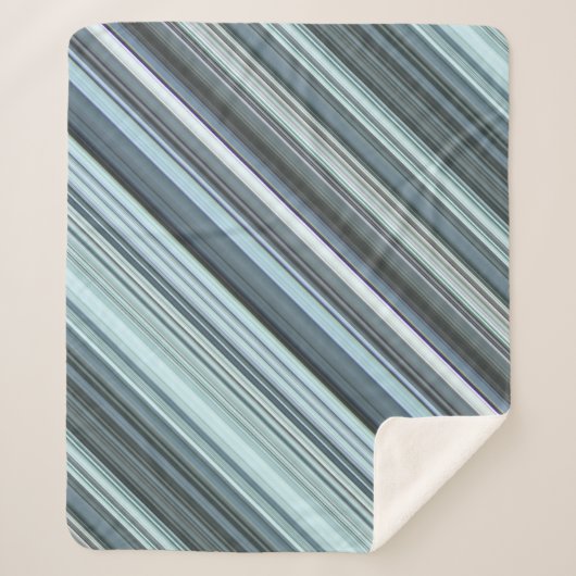 Winter Sky Aqua Blue Stripe Sherpa Deken (Voorkant)