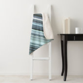 Winter Sky Aqua Blue Stripe Sherpa Deken (In situ)