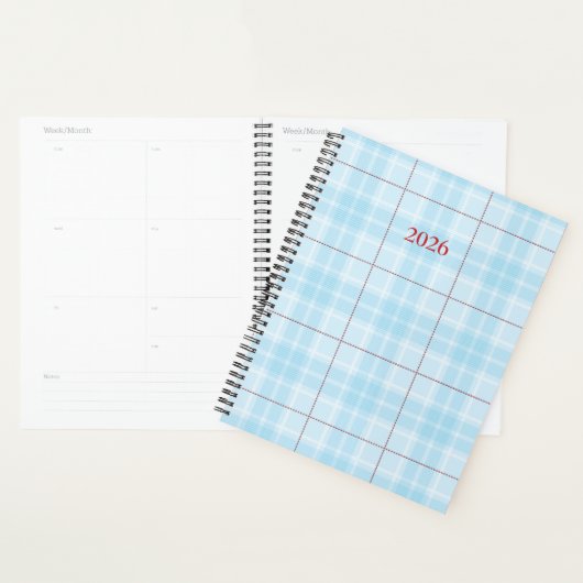 Winter Sky Blue Plaid Planner (Display)