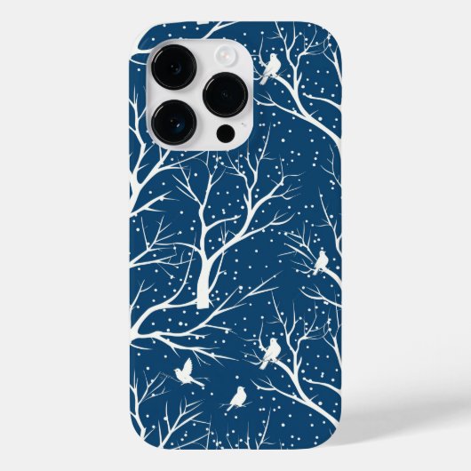  Winter Sky Witte Vogels Sneeuwvlokken Case-Mate iPhone Case (Achterkant)