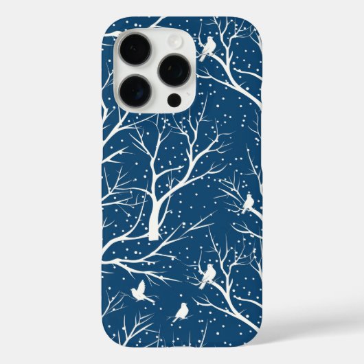  Winter Sky Witte Vogels Sneeuwvlokken Case-Mate iPhone Case (Achterkant)