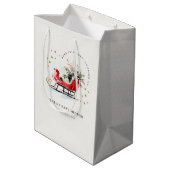 Winter Sleigh Its Cold Outside Neutral Baby Shower Medium Cadeauzakje (Achterkant Gekanteld)