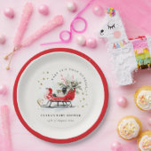 Winter Sleigh Its Cold Outside Neutral Baby Shower Papieren Bordje (Feest)