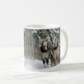 Winter Sleigh Ride Color Image Koffiemok (Voorkant rechts)