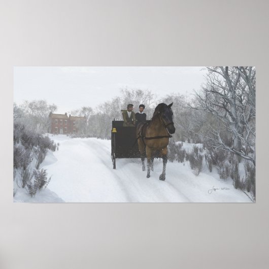 Winter Sleigh Ride Print (Voorkant)