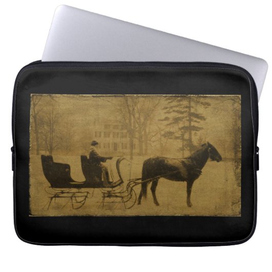 Winter Sleigh Ride — Project Bag Laptop Sleeve (Voorkant)