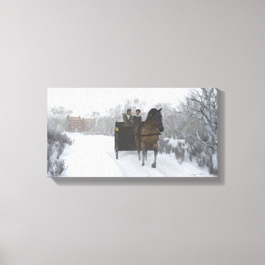 Winter Sleigh Ride Wrapped Canvas Afdruk (Voorkant)