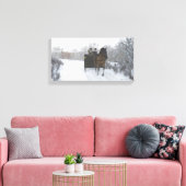 Winter Sleigh Ride Wrapped Canvas Afdruk (Insitu (Woonkamer))