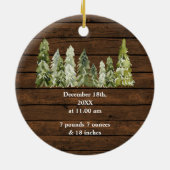 Winter Sleigh Rustic First Christmas Keramisch Ornament (Achterkant)