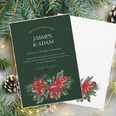 Winter Smaragd Groen Feestelijke Kerstbruiloft Kaart