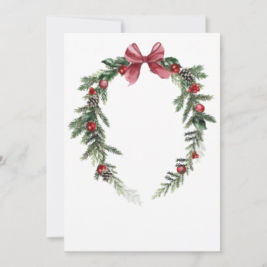 Winter Smaragd Groen Feestelijke Kerstbruiloft Kaart (Achterkant)