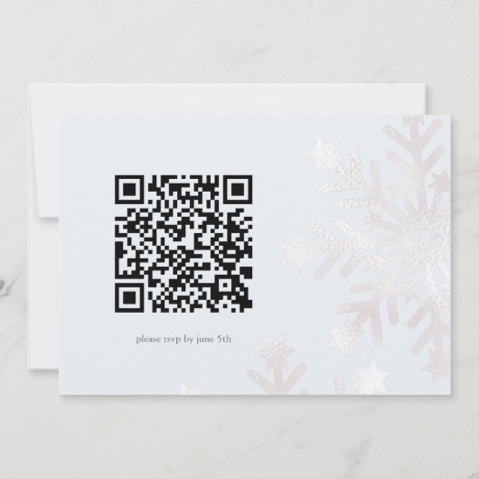 Winter Sneeuw 15e verjaardag Quinceañera QR Code Kaart (Achterkant)