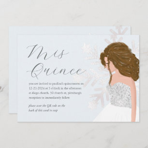 Winter Sneeuw 15e verjaardag Quinceañera QR Code Kaart