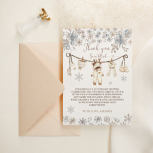 Winter Sneeuw Baby Shower Bedankkaart