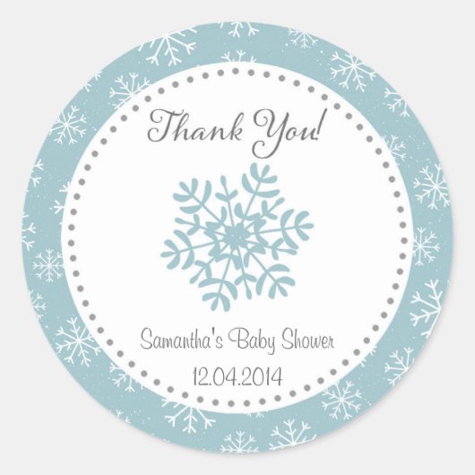 Winter Sneeuw Baby shower Sticker (Voorkant)