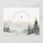 Winter Sneeuw Berg Landschap Bruiloft Details Informatiekaartje (Achterkant)