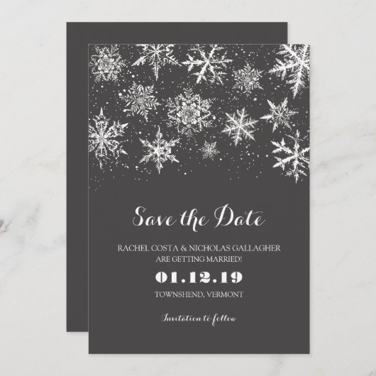 Winter Sneeuw | Bewaar de datum Save The Date (Voorkant / Achterkant)