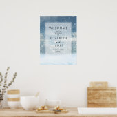 Winter Sneeuw Bos Bruiloft Welkomstbord Poster (Keuken)