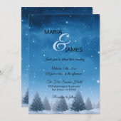 Winter sneeuw bruiloft kaart (Voorkant / Achterkant)