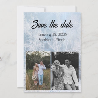Winter Sneeuw Bruiloft save-the-date sjabloon Kaart