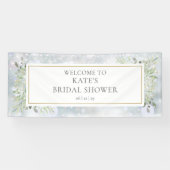 Winter Sneeuw Groene Bruiloft Feestelijke Begroeti Spandoek (Horizontaal)