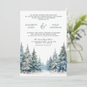 Winter Sneeuw Grove Dennenboom Foto QR-code Trouwe Kaart (Staand voorkant)