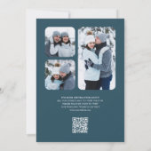 Winter Sneeuw Grove Dennenen QR Code Huwelijksfoto Save The Date (Achterkant)
