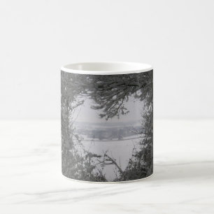 Winter Sneeuw Hart Kerstmis Foto Koffie Thee Mok