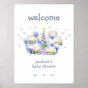Winter Sneeuw Het Kost Een Dorpsbaby Shower Welkom Poster