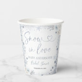 Winter Sneeuw in Love Sneeuwvlok Bruidsdouche  Papieren Bekers (Voorkant)