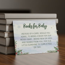 Winter Sneeuw Kerst Baby Shower Boek Verzoek