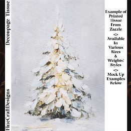 Winter Sneeuw Kerstboom, Textured FN1 Decoupage Tissuepapier