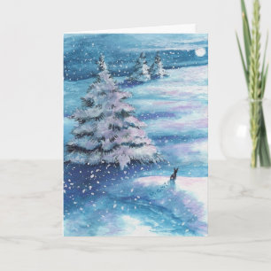 Winter Sneeuw Konijn door BiHrle Card Feestdagen Kaart