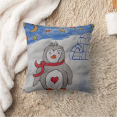 Winter Sneeuw Pinguïn Kussen (Deken)