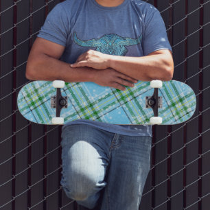 Winter Sneeuw Plaid Tartan Design  Skateboard