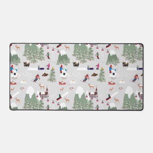 Winter Sneeuw Skiën Mountain Skigebieden Landschap Bureaumat (Voorkant)