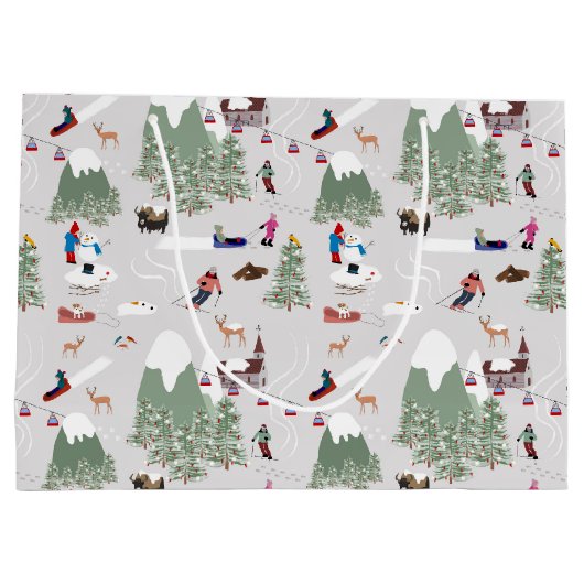 Winter Sneeuw Skiën Mountain Skigebieden Landschap Groot Cadeauzakje (Achterkant)