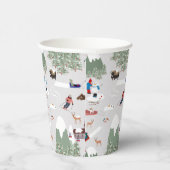 Winter Sneeuw Skiën Mountain Skigebieden Landschap Papieren Bekers (Rechts)