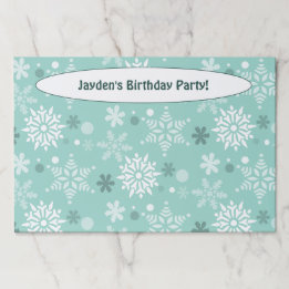 Winter Sneeuw Turquoise Papieren Placemat